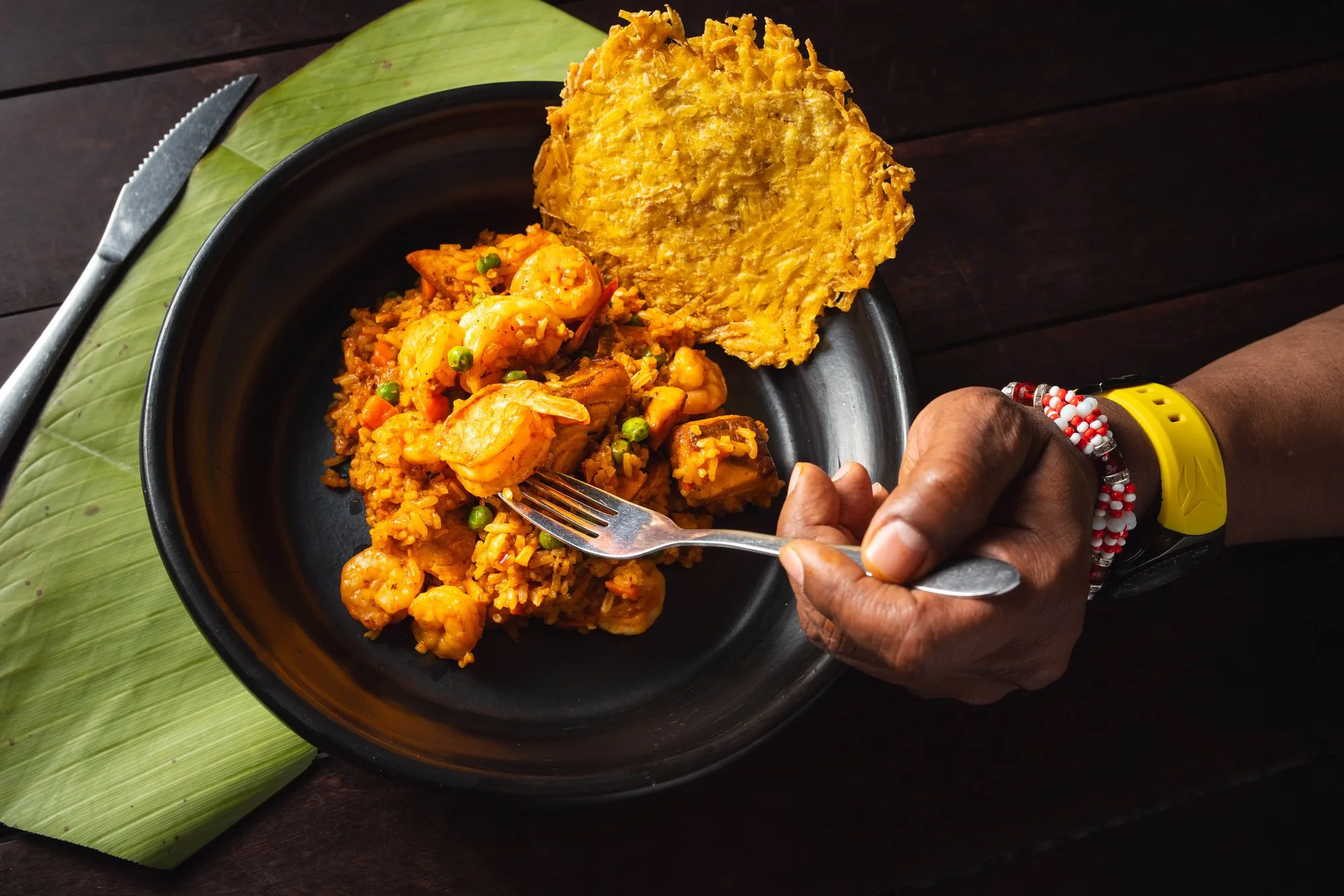 Arroz con camarones del Pacífico